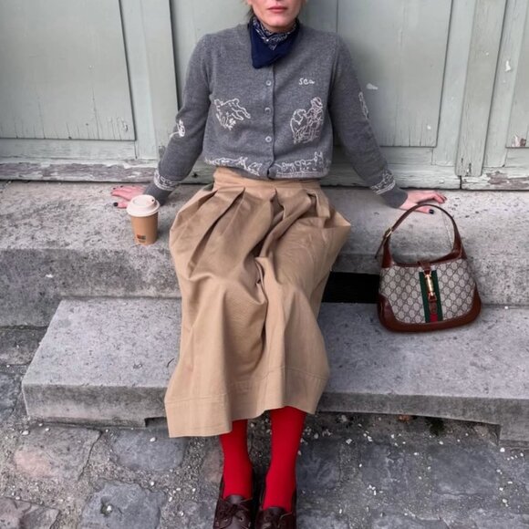 Classic Sea New York Edin Cardigan Small Gray Grey Knit Embroidered Wool - Picture 5 of 16